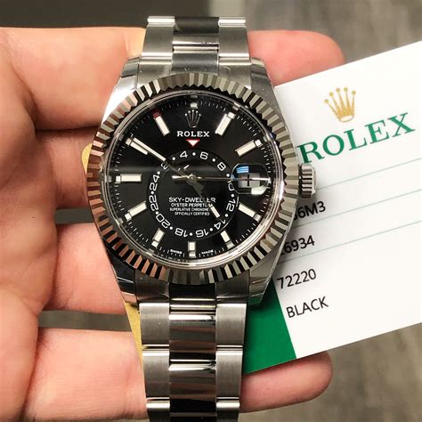 rolex sky dweller black dial oyster|rolex sky dweller price uk.